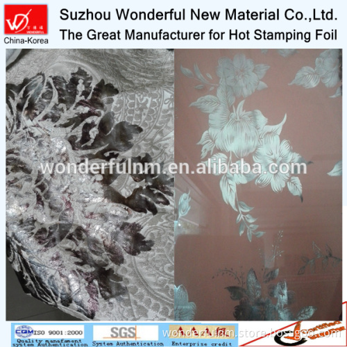 Washable heat transfer hot stamping foil for textile and fabric